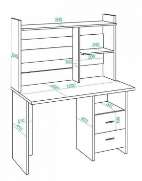 Стол компьютерный Домино Лайт СКЛ-Прям120+НКЛ-120 в Тарко-Сале - tarko-sale.mebel24.online | фото 2