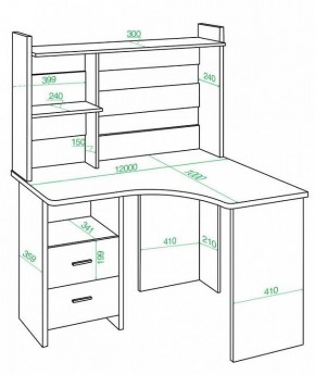 Стол компьютерный Домино Лайт СКЛ-Угл120+НКЛ-120 в Тарко-Сале - tarko-sale.mebel24.online | фото 3