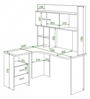 Стол компьютерный Домино Лайт СКЛ-Угл130+НКЛХ130 в Тарко-Сале - tarko-sale.mebel24.online | фото 2