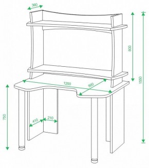 Стол компьютерный Домино lite СКЛ-Игр120 в Тарко-Сале - tarko-sale.mebel24.online | фото 2