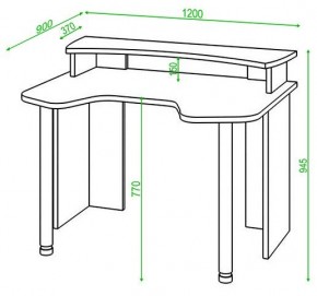 Стол компьютерный Домино Lite СКЛ-Игр120+НКИЛ120 в Тарко-Сале - tarko-sale.mebel24.online | фото 2
