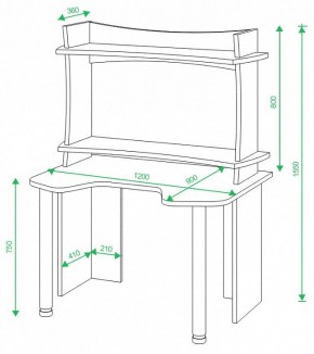 Стол компьютерный Домино Lite СКЛ-Игр120+НКИЛ120ВЛ в Тарко-Сале - tarko-sale.mebel24.online | фото 2