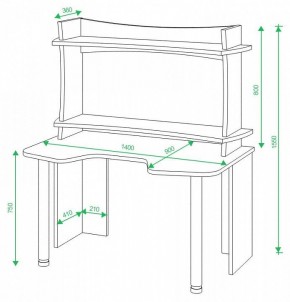 Стол компьютерный Домино lite СКЛ-Игр140 в Тарко-Сале - tarko-sale.mebel24.online | фото 2