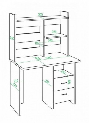 Стол компьютерный Домино Lite СКЛ-Прям100+НКЛ-100 в Тарко-Сале - tarko-sale.mebel24.online | фото 2