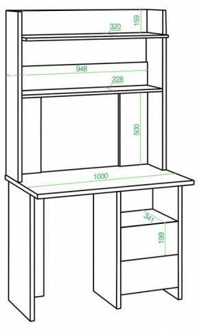 Стол компьютерный Домино Lite СКЛ-Прям100Р+НКЛХ-100 в Тарко-Сале - tarko-sale.mebel24.online | фото 2