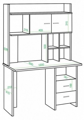 Стол компьютерный Домино lite СКЛ-Прям120+НКЛХ-120 в Тарко-Сале - tarko-sale.mebel24.online | фото 2