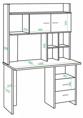 Стол компьютерный Домино Lite СКЛ-Прям120Р+НКЛХ-120 в Тарко-Сале - tarko-sale.mebel24.online | фото 2