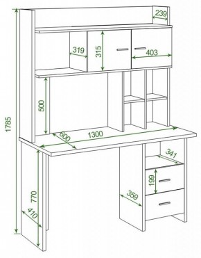 Стол компьютерный Домино Lite СКЛ-Прям130Р+НКЛХ-130 в Тарко-Сале - tarko-sale.mebel24.online | фото 2