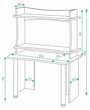 Стол компьютерный Домино lite СКЛ-Софт120+НКИЛ120 ВЛ в Тарко-Сале - tarko-sale.mebel24.online | фото 2