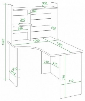 Стол компьютерный Домино Lite СКЛ-Угл120+НКЛ-100 в Тарко-Сале - tarko-sale.mebel24.online | фото 2