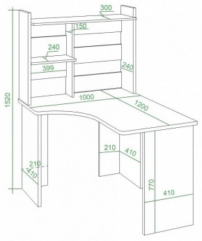 Стол компьютерный Домино Lite СКЛ-Угл120+НКЛ-100 в Тарко-Сале - tarko-sale.mebel24.online | фото 2