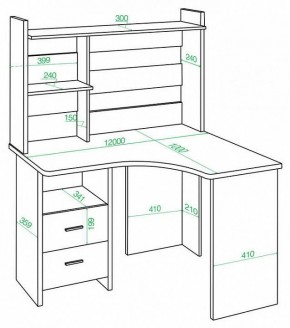 Стол компьютерный Домино Lite СКЛ-Угл120+НКЛХ-120 в Тарко-Сале - tarko-sale.mebel24.online | фото 2