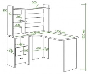 Стол компьютерный Домино Lite СКЛ-Угл130+НКЛ-120 в Тарко-Сале - tarko-sale.mebel24.online | фото 2