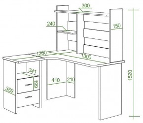 Стол компьютерный Домино Lite СКЛ-Угл130+НКЛ-130 в Тарко-Сале - tarko-sale.mebel24.online | фото 2