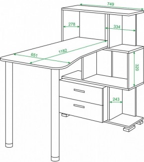 Стол компьютерный Домино СЛ-5-3СТ-2+БЯ в Тарко-Сале - tarko-sale.mebel24.online | фото 2