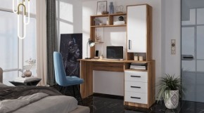 ФАВОРИТ Стол компьютерный (дуб вотан/белый) в Тарко-Сале - tarko-sale.mebel24.online | фото
