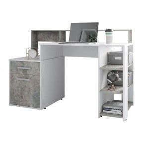 Стол компьютерный Лайф (белый/бетон) в Тарко-Сале - tarko-sale.mebel24.online | фото
