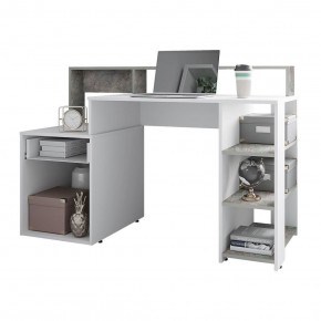 Стол компьютерный Лайф (белый/бетон) в Тарко-Сале - tarko-sale.mebel24.online | фото 2