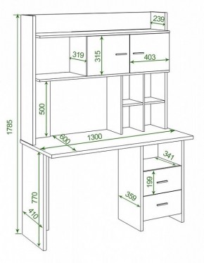 Стол компьютерный Нельсон Lite СКЛ-Прям130+НКЛХ-130 в Тарко-Сале - tarko-sale.mebel24.online | фото 2