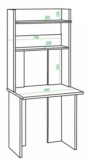Стол компьютерный Нельсон Lite СКЛ-Прям80+НКЛХ 80 в Тарко-Сале - tarko-sale.mebel24.online | фото 2