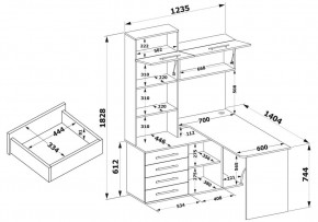 Компьютерный стол КСТ-14Л левый дуб сонома / белый в Тарко-Сале - tarko-sale.mebel24.online | фото 2