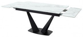 Стол Ниагара 160 БЕЛЫЙ МРАМОР, стекло / ЧЕРНЫЙ, М-City в Тарко-Сале - tarko-sale.mebel24.online | фото 6