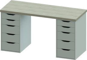 Стол письменный Ингар 2/55 140x75x55, дуб беленый/белый в Тарко-Сале - tarko-sale.mebel24.online | фото 2