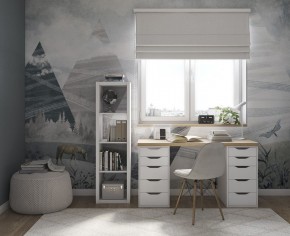 Стол письменный Ингар 2/55 140x75x55, дуб беленый/белый в Тарко-Сале - tarko-sale.mebel24.online | фото 4