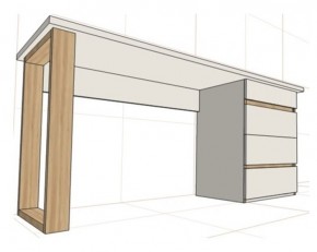 Стол письменный с тумбой 4 ящика (1250) в Тарко-Сале - tarko-sale.mebel24.online | фото 2