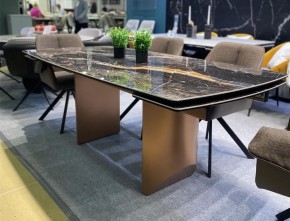 Стол ПУАНТО 200 TITANIUM LAWA NERO, керамика / МЕДЬ каркас М-City в Тарко-Сале - tarko-sale.mebel24.online | фото 2