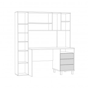 Стол рабочий 12.95 N Комфорт (Дуб сонома, Сатин 7045 PE) в Тарко-Сале - tarko-sale.mebel24.online | фото 3