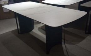Стол RASMUS 160 TL-45 Белый мрамор, испанская керамика / черный каркас, ®DISAUR в Тарко-Сале - tarko-sale.mebel24.online | фото 2