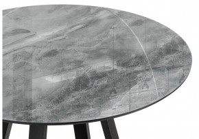 Стол стеклянный Норфолк 100х78 серый мрамор / черный в Тарко-Сале - tarko-sale.mebel24.online | фото 4