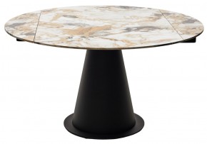 Стол TERAMO 135 GLOSS GRAND JADE SOLID CERAMIC, керамика, поворотн.механизм / Черный каркас, ®DISAUR в Тарко-Сале - tarko-sale.mebel24.online | фото