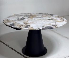 Стол TERAMO 135 GLOSS GRAND JADE SOLID CERAMIC, керамика, поворотн.механизм / Черный каркас, ®DISAUR в Тарко-Сале - tarko-sale.mebel24.online | фото 5
