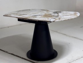 Стол TERAMO 135 GLOSS GRAND JADE SOLID CERAMIC, керамика, поворотн.механизм / Черный каркас, ®DISAUR в Тарко-Сале - tarko-sale.mebel24.online | фото 9