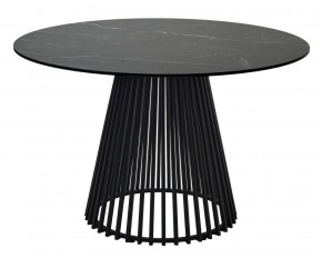 Стол TERNI 120 MATT BLACK MARBLE SOLID CERAMIC Черный мрамор матовый, керамика /Черн.каркас, ®DISAUR в Тарко-Сале - tarko-sale.mebel24.online | фото