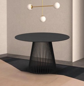 Стол TERNI 120 MATT BLACK MARBLE SOLID CERAMIC Черный мрамор матовый, керамика /Черн.каркас, ®DISAUR в Тарко-Сале - tarko-sale.mebel24.online | фото 2