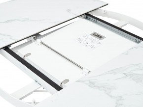 Стол TRENTO 120 HIGH GLOSS STATUARIO Белый мрамор глянцевый, керамика/ белый каркас, ®DISAUR в Тарко-Сале - tarko-sale.mebel24.online | фото 3
