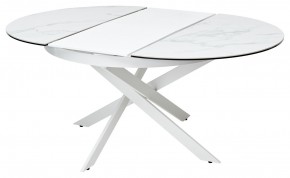 Стол TRENTO 120 HIGH GLOSS STATUARIO Белый мрамор глянцевый, керамика/ белый каркас, ®DISAUR в Тарко-Сале - tarko-sale.mebel24.online | фото 6