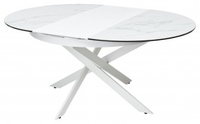 Стол TRENTO 120 HIGH GLOSS STATUARIO Белый мрамор глянцевый, керамика/ белый каркас, ®DISAUR в Тарко-Сале - tarko-sale.mebel24.online | фото 7