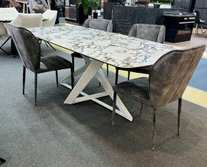 Стол VICENZA 220 BULGARI WHITE, керамика / белый, ®DISAUR в Тарко-Сале - tarko-sale.mebel24.online | фото 2
