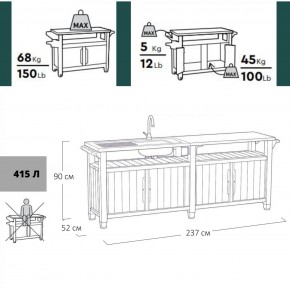 Столик для барбекю 415 Л (Unity Chef 415 L) графит в Тарко-Сале - tarko-sale.mebel24.online | фото 2