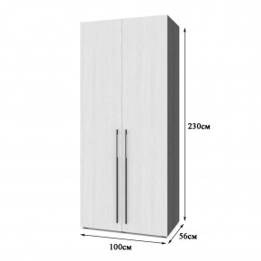 СТОУН С23 Шкаф 2-х створчатый (серый дуб/белый) в Тарко-Сале - tarko-sale.mebel24.online | фото 2