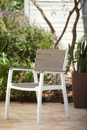 Стул c подлокотниками Гармония (Harmony armchair) белый-капучино в Тарко-Сале - tarko-sale.mebel24.online | фото 1