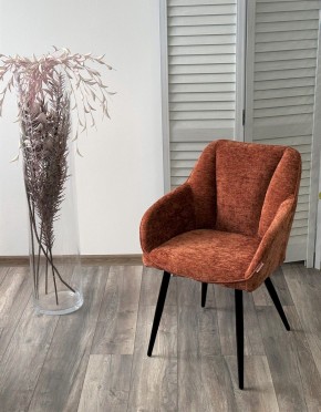Стул REFLET 3018-09 терракотовый, шенилл / черный каркас, ®DISAUR в Тарко-Сале - tarko-sale.mebel24.online | фото 3