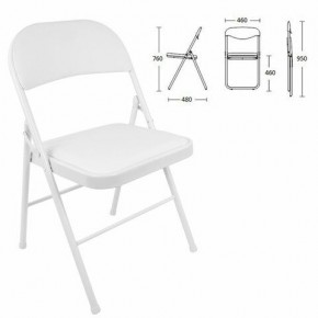 Стул складной BRABIX "Golf Plus CF-003 КОМФОРТ", белый каркас, кожзам белый, 532888 в Тарко-Сале - tarko-sale.mebel24.online | фото 1