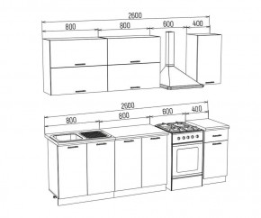 ТЕХНО-3 Кухонный гарнитур 2,0 м Компоновка №2 в Тарко-Сале - tarko-sale.mebel24.online | фото