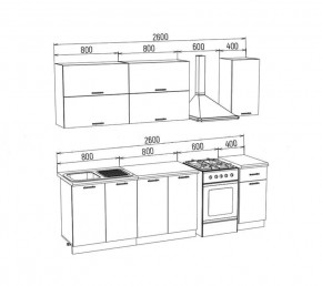 ТЕХНО Кухонный гарнитур 2,0 м Компоновка №2 в Тарко-Сале - tarko-sale.mebel24.online | фото 7