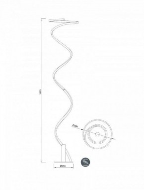 Торшер Mantra Helix 6102 в Тарко-Сале - tarko-sale.mebel24.online | фото 2